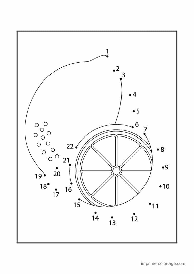 point a relier cp 1 a 22 agrume et sa tranche - dessin gratuit &agrave; imprimer