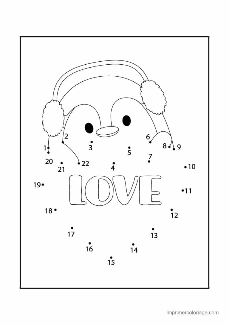 point a relier cp 1 a 22 animal avec le mot love - dessin gratuit &agrave; imprimer