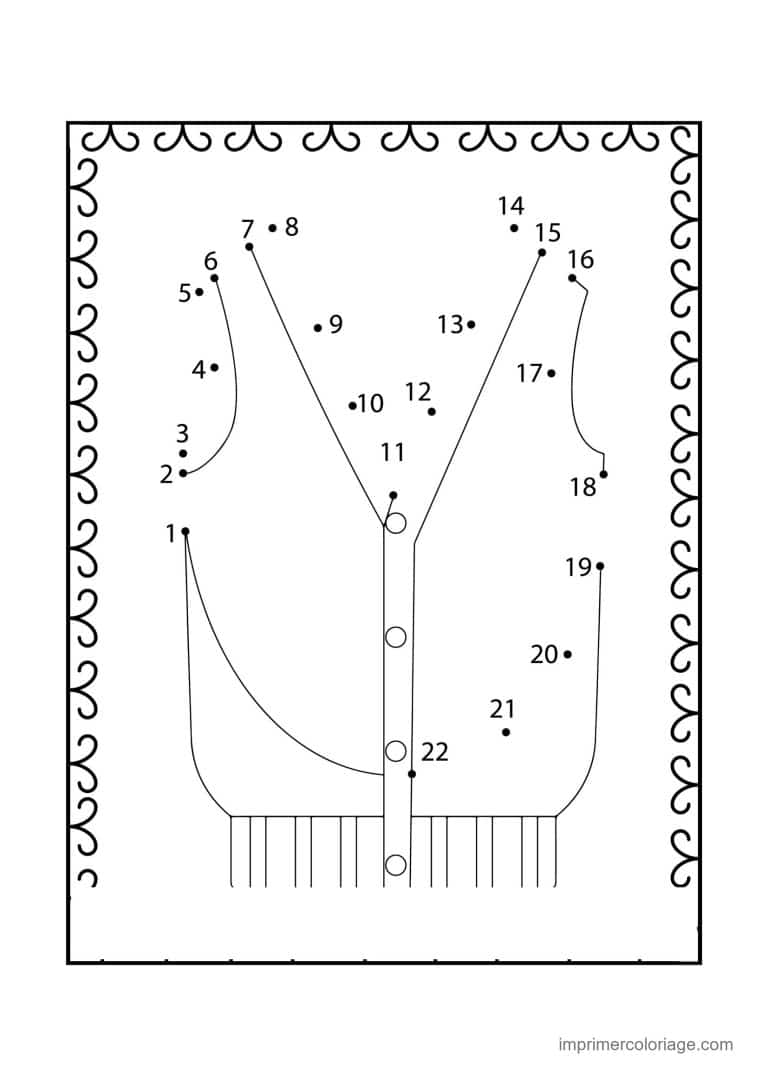 point a relier cp 1 a 22 gilet boutonne - dessin gratuit &agrave; imprimer