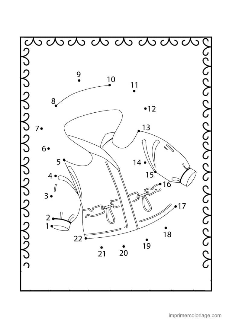 point a relier cp 1 a 22 manteau a capuche - dessin gratuit &agrave; imprimer