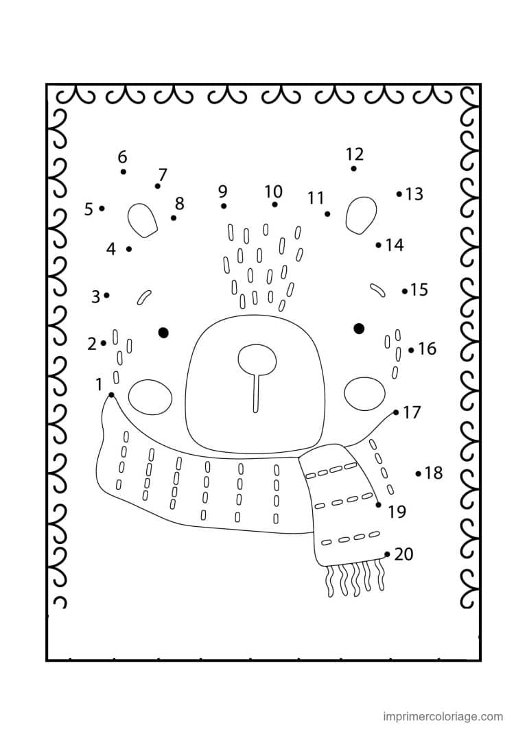 point a relier cp 1 a 22 pingouin en echarpe - dessin gratuit &agrave; imprimer