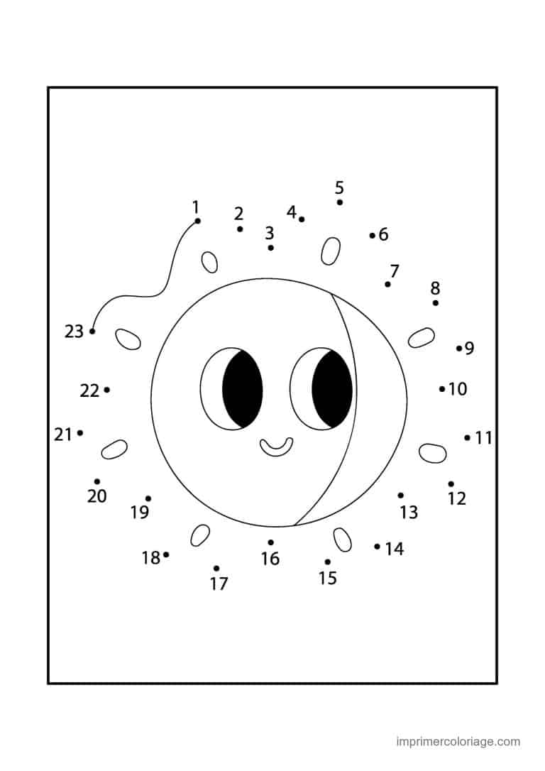 point a relier cp 1 a 23 ballon de plage souriant - dessin gratuit &agrave; imprimer
