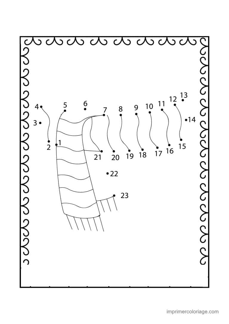 point a relier cp 1 a 23 echarpe a franges - dessin gratuit &agrave; imprimer