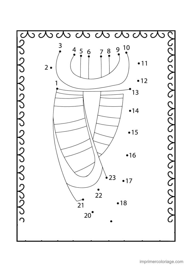 point a relier cp 1 a 23 echarpe a rayures - dessin gratuit &agrave; imprimer