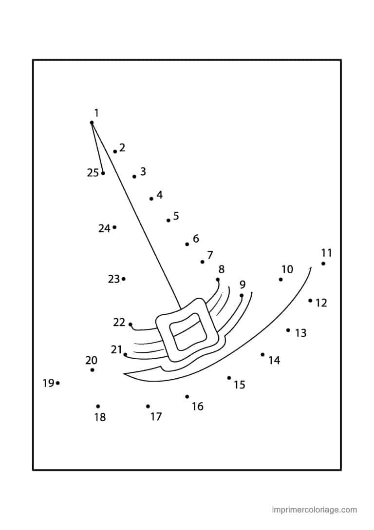 point a relier cp 1 a 25 balai de sorciere - dessin gratuit &agrave; imprimer