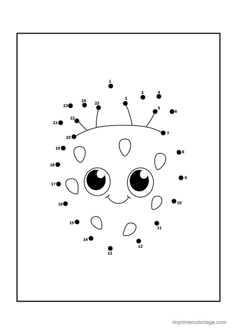 point a relier cp 1 a 25 coccinelle aux grands yeux - dessin gratuit &agrave; imprimer