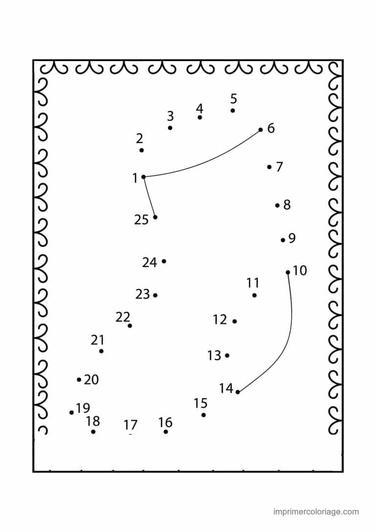 point a relier cp 1 a 25 echarpe - dessin gratuit &agrave; imprimer