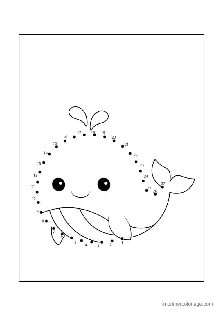 point a relier cp 1 a 27 baleine - dessin gratuit &agrave; imprimer