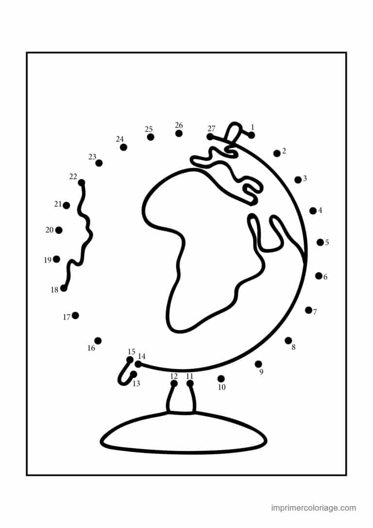 point a relier cp 1 a 27 globe terrestre - dessin gratuit &agrave; imprimer