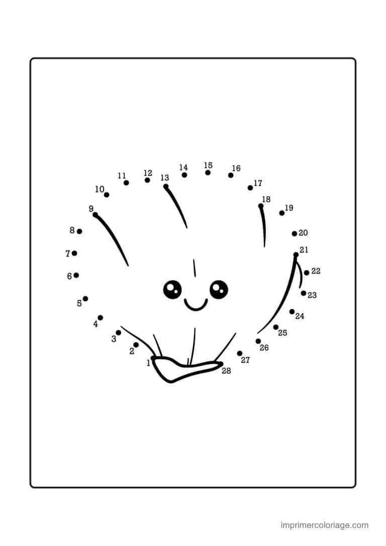 point a relier cp 1 a 28 coquillage souriant - dessin gratuit &agrave; imprimer