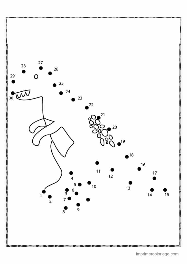 point a relier dinosaure 1 a 30 dinosaure a bec - dessin gratuit &agrave; imprimer