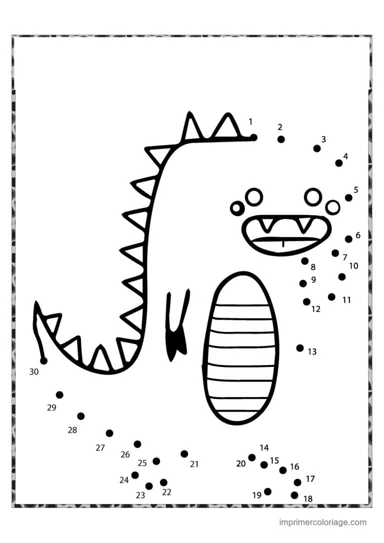 point a relier dinosaure 1 a 30 dinosaure a crete - dessin gratuit &agrave; imprimer