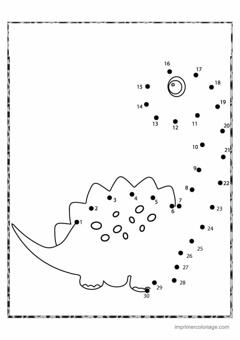 point a relier dinosaure 1 a 30 dinosaure a longue queue - dessin gratuit &agrave; imprimer