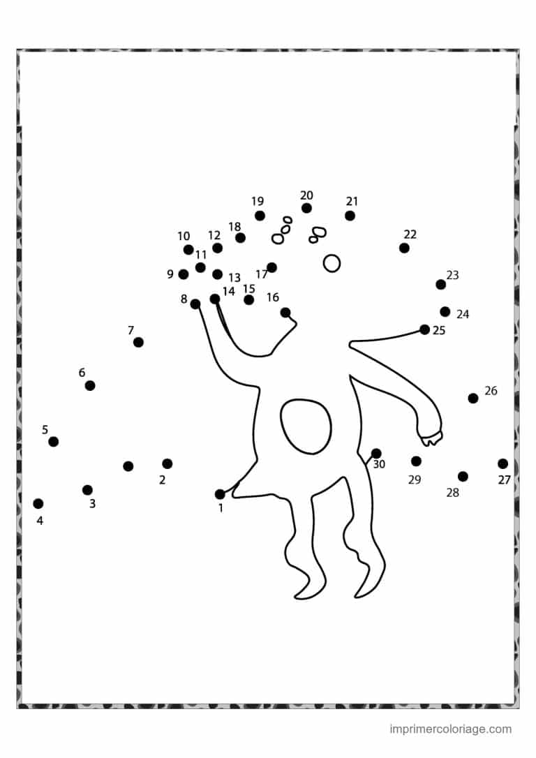 point a relier dinosaure 1 a 30 dinosaure debout - dessin gratuit &agrave; imprimer