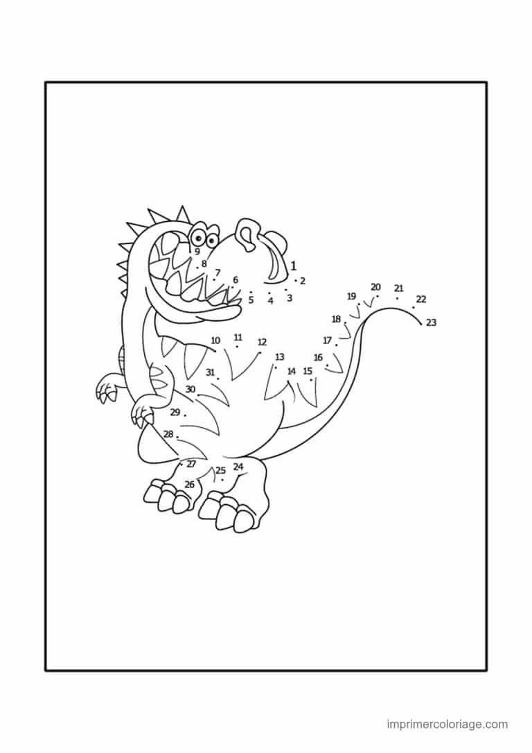 point a relier dinosaure 1 a 31 dinosaure aux grandes dents - dessin gratuit &agrave; imprimer