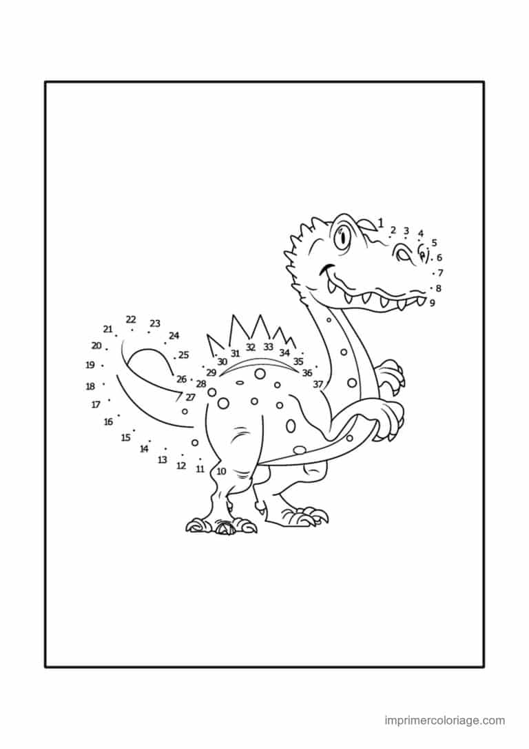 point a relier dinosaure 1 a 37 dinosaure a crete dorsale - dessin gratuit &agrave; imprimer