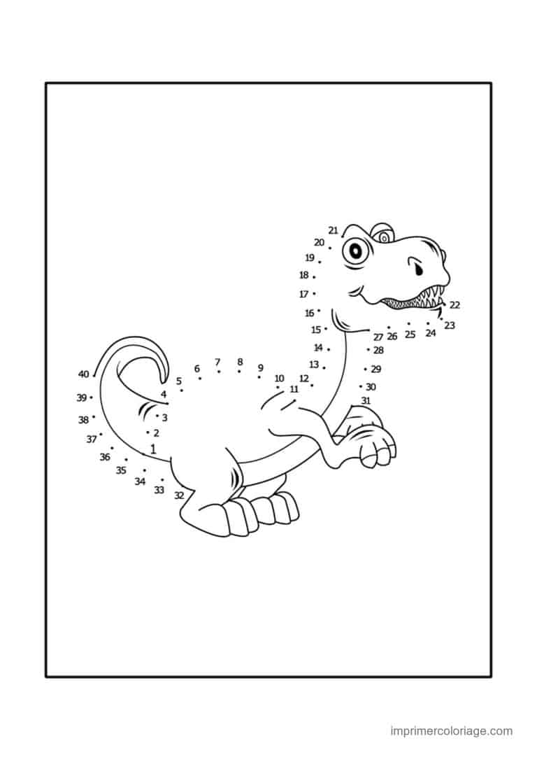 point a relier dinosaure 1 a 40 dinosaure a longue queue 2 - dessin gratuit &agrave; imprimer