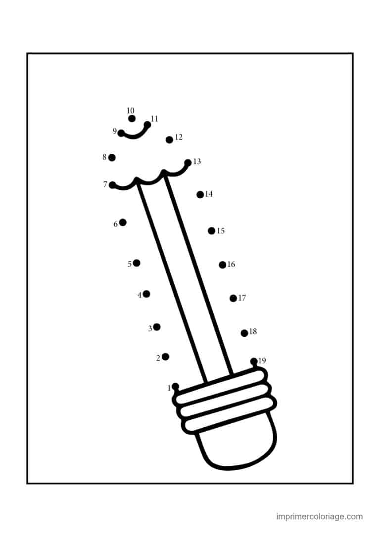 point a relier ecole 1 a 19 pinceau - dessin gratuit &agrave; imprimer