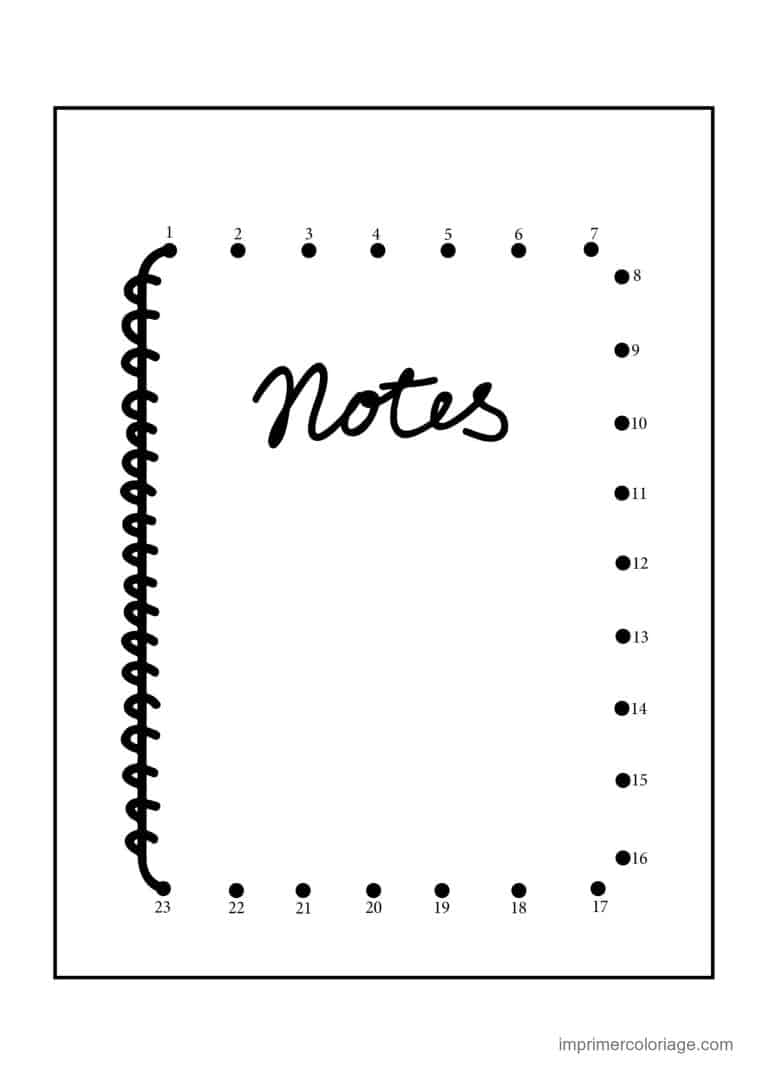 point a relier ecole 1 a 23 carnet a spirale - dessin gratuit &agrave; imprimer