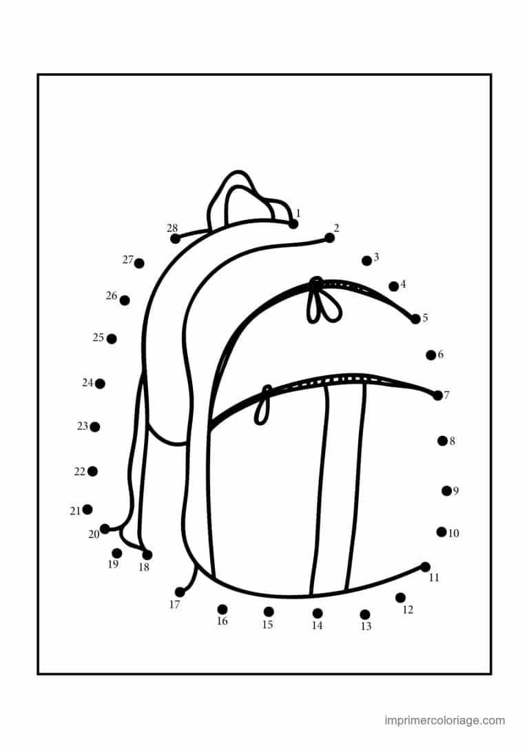 point a relier ecole 1 a 28 sac a dos - dessin gratuit &agrave; imprimer