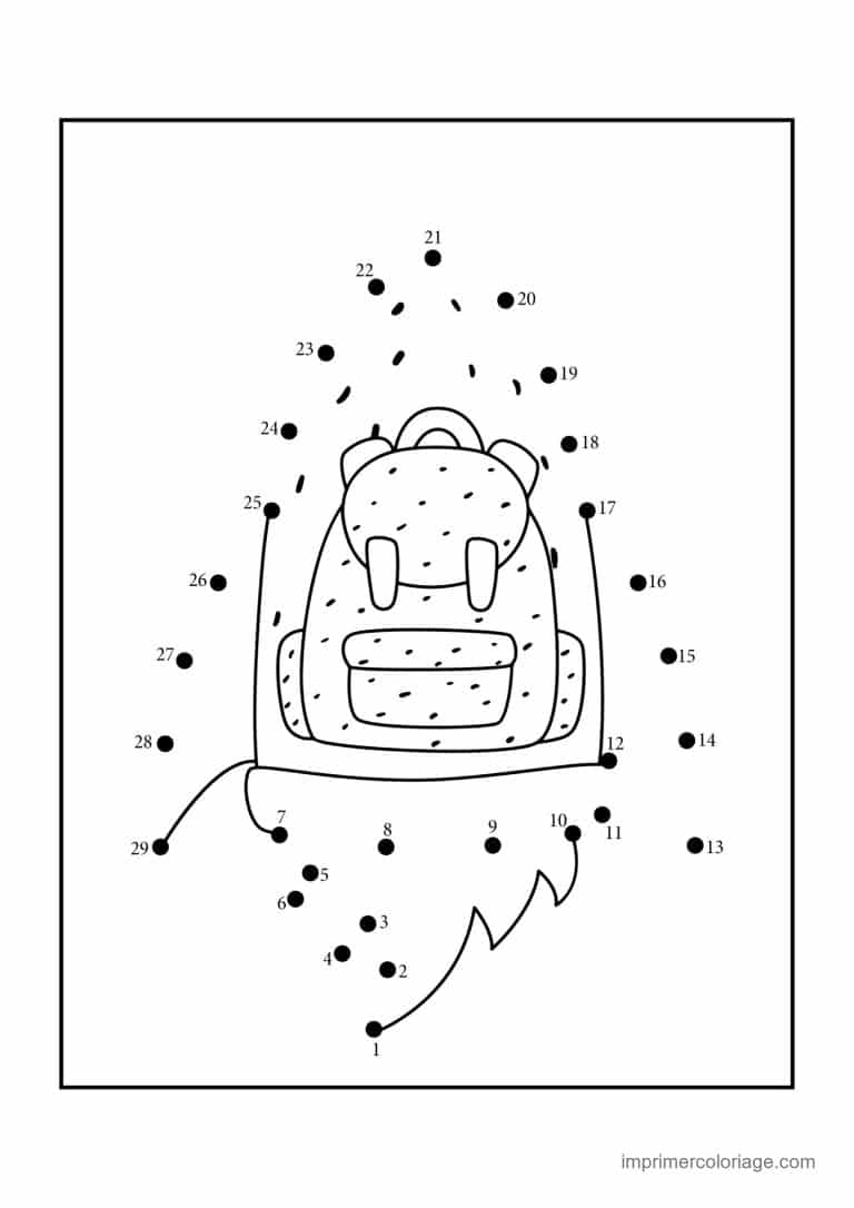 point a relier ecole 1 a 29 sac a dos - dessin gratuit &agrave; imprimer