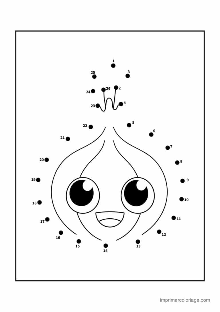 point a relier enfant 1 a 26 fruit souriant - dessin gratuit &agrave; imprimer