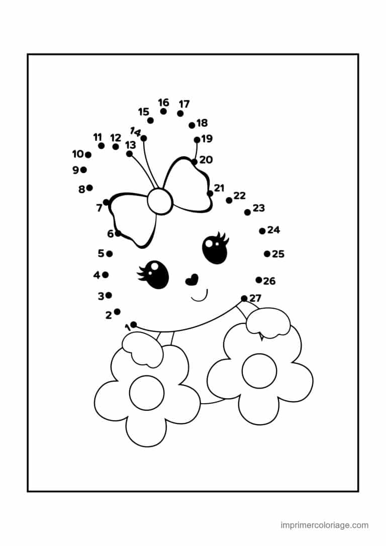 point a relier enfant 1 a 28 lapine avec un noeud - dessin gratuit &agrave; imprimer