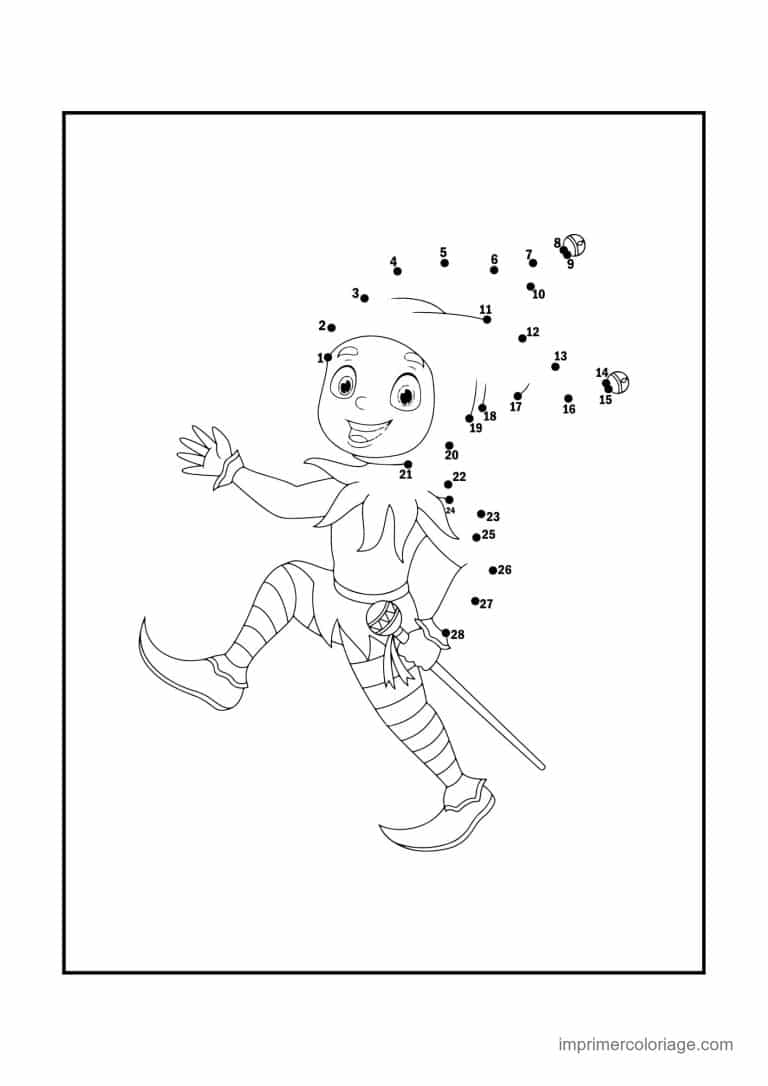 point a relier enfant 1 a 30 enfant deguise qui court - dessin gratuit &agrave; imprimer