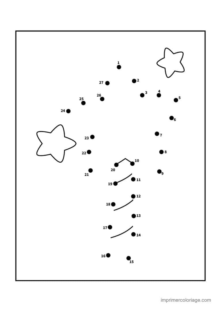 point a relier espace 1 a 27 etoiles filantes - dessin gratuit &agrave; imprimer