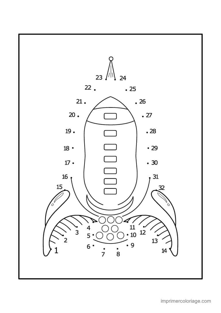 point a relier espace 1 a 39 navette spatiale - dessin gratuit &agrave; imprimer