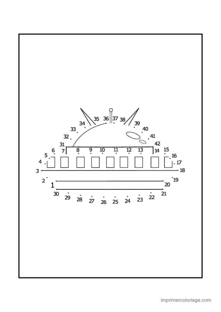 point a relier espace 1 a 41 vaisseau a hublots carres - dessin gratuit &agrave; imprimer