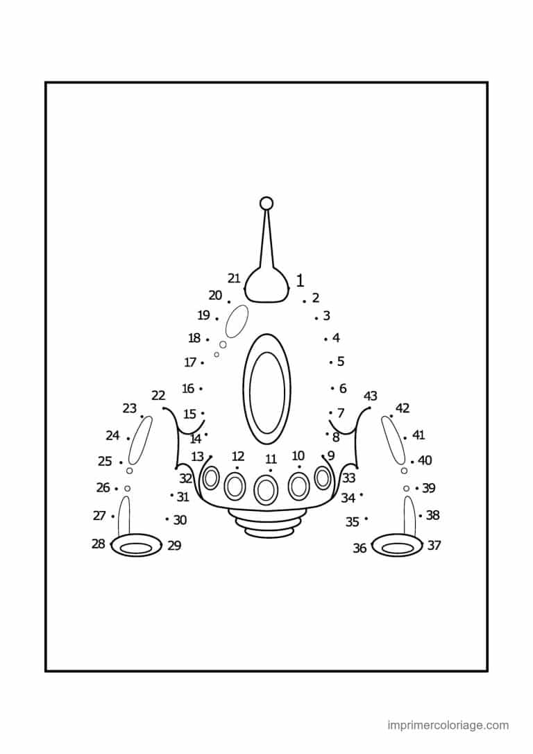point a relier espace 1 a 42 vaisseau spatial - dessin gratuit &agrave; imprimer