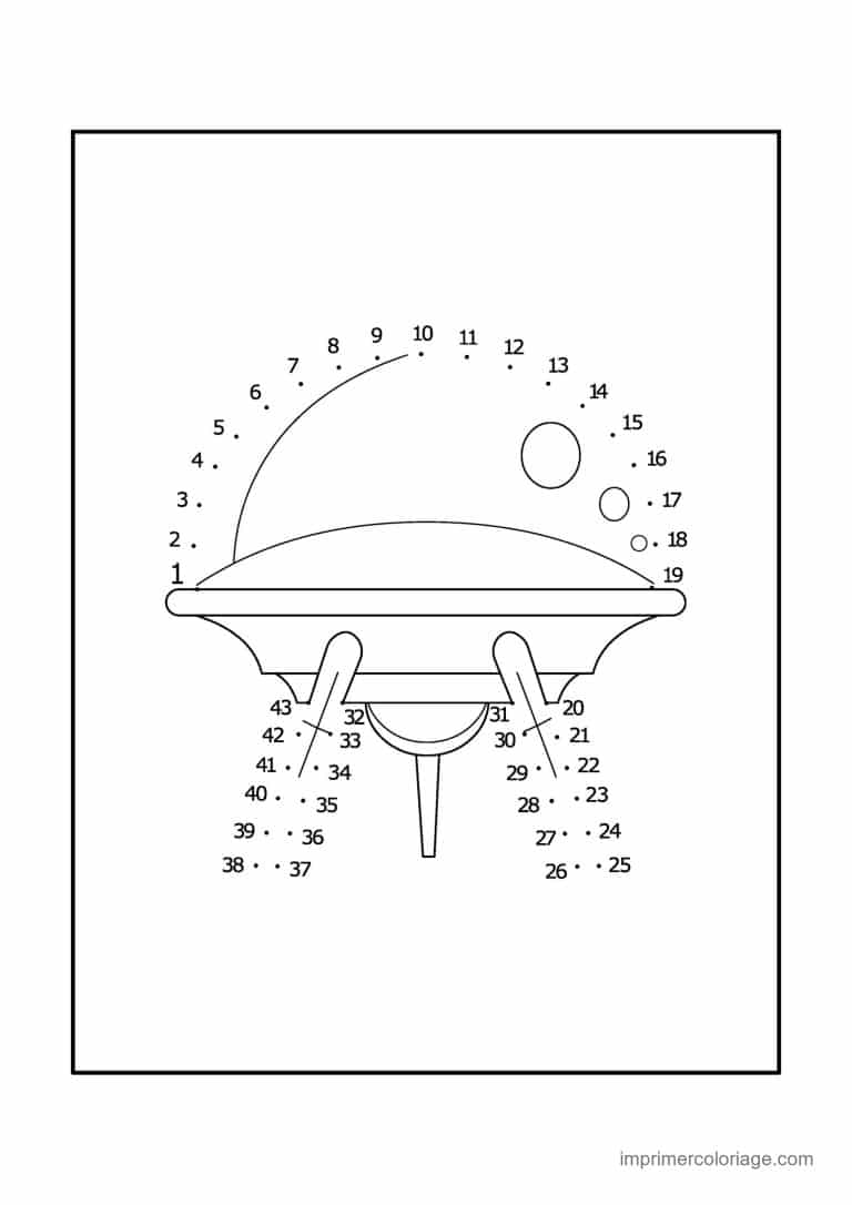 point a relier espace 1 a 54 soucoupe volante posee - dessin gratuit &agrave; imprimer