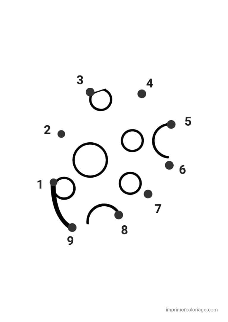 point a relier facile 1 a 13 oeuf de paques a cercles - dessin gratuit &agrave; imprimer