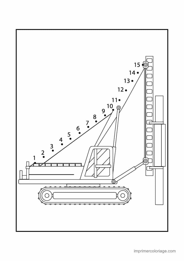 point a relier facile 1 a 15 grue a fleche treillis - dessin gratuit &agrave; imprimer