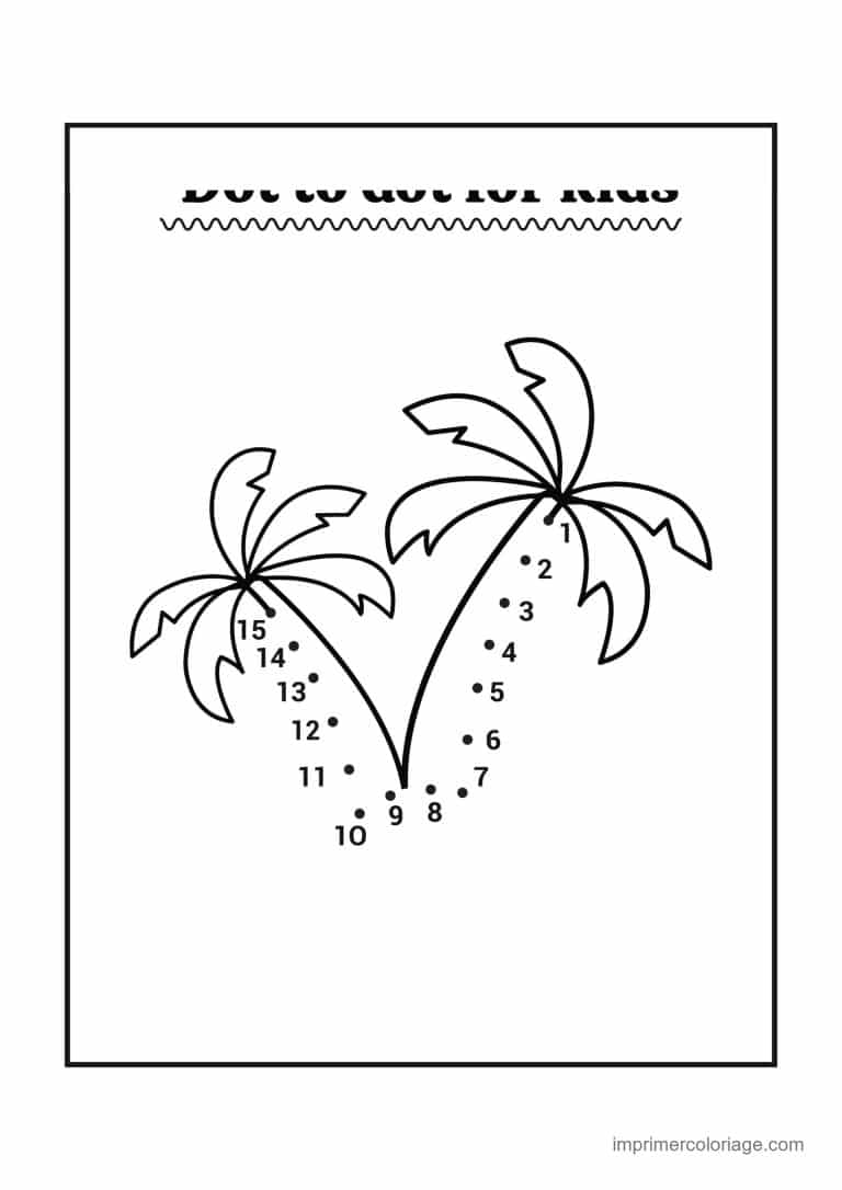 point a relier fleur 1 a 15 deux palmiers - dessin gratuit &agrave; imprimer