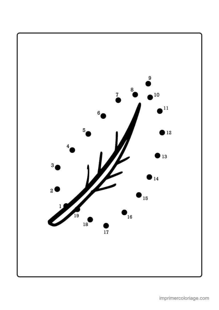 point a relier fleur 1 a 22 feuille de palmier - dessin gratuit &agrave; imprimer