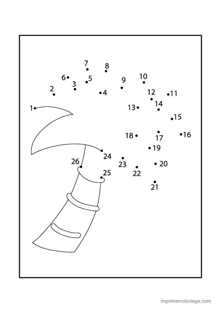 point a relier fleur 1 a 26 palmier - dessin gratuit &agrave; imprimer