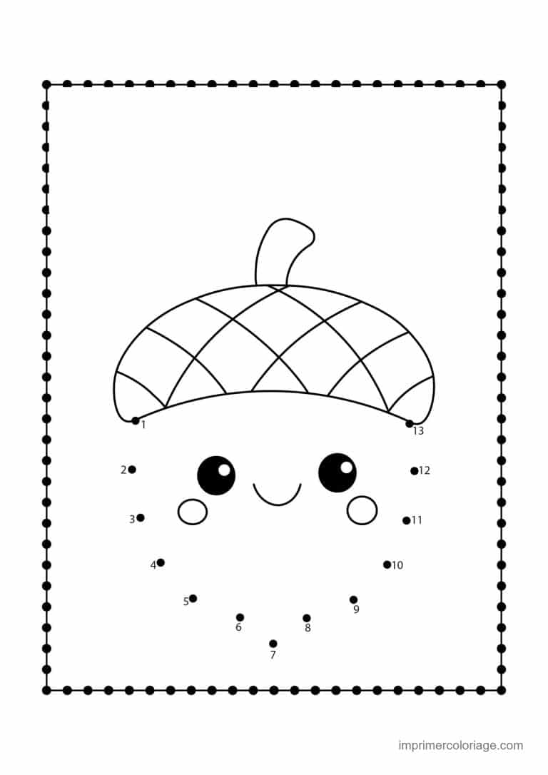 point a relier fleur 1 a 44 gland souriant - dessin gratuit &agrave; imprimer