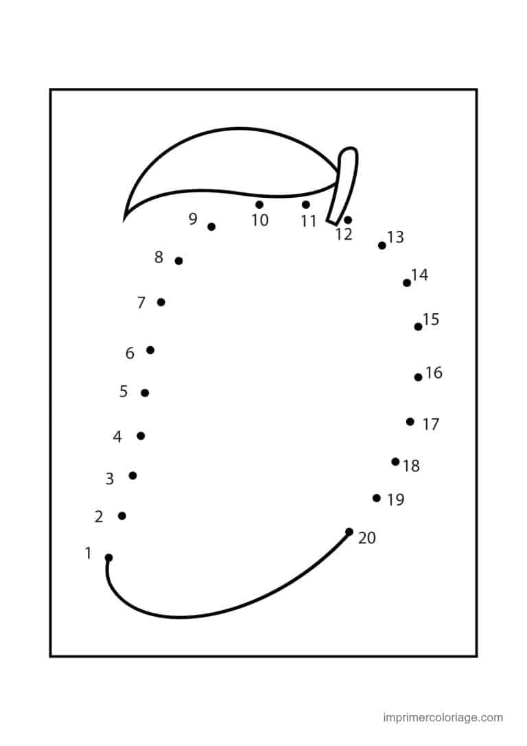 point a relier gourmandise 1 a 20 citron - dessin gratuit &agrave; imprimer