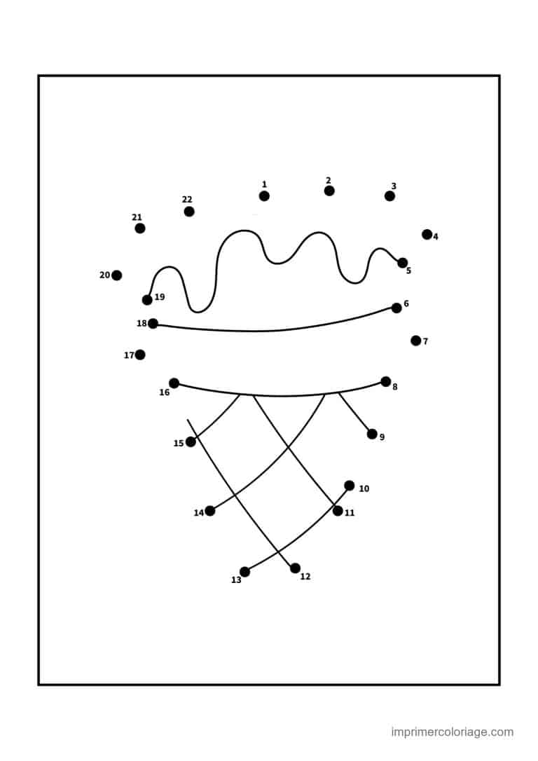 point a relier gourmandise 1 a 22 cornet de glace - dessin gratuit &agrave; imprimer