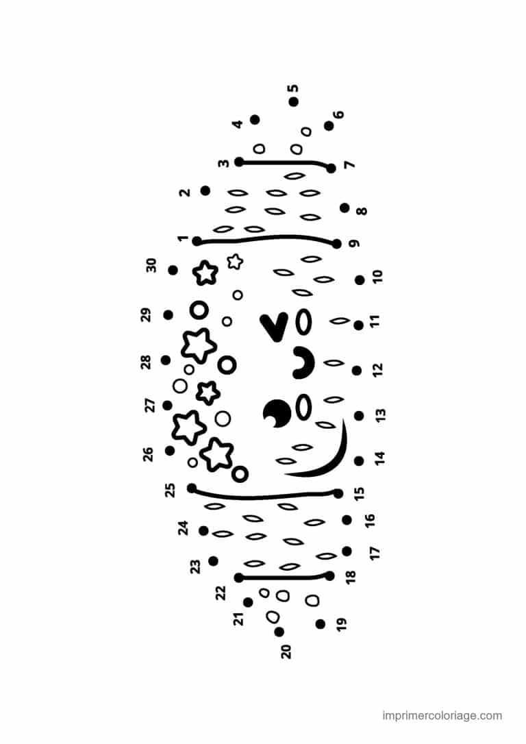 point a relier gourmandise 1 a 30 gobelet a paillettes - dessin gratuit &agrave; imprimer