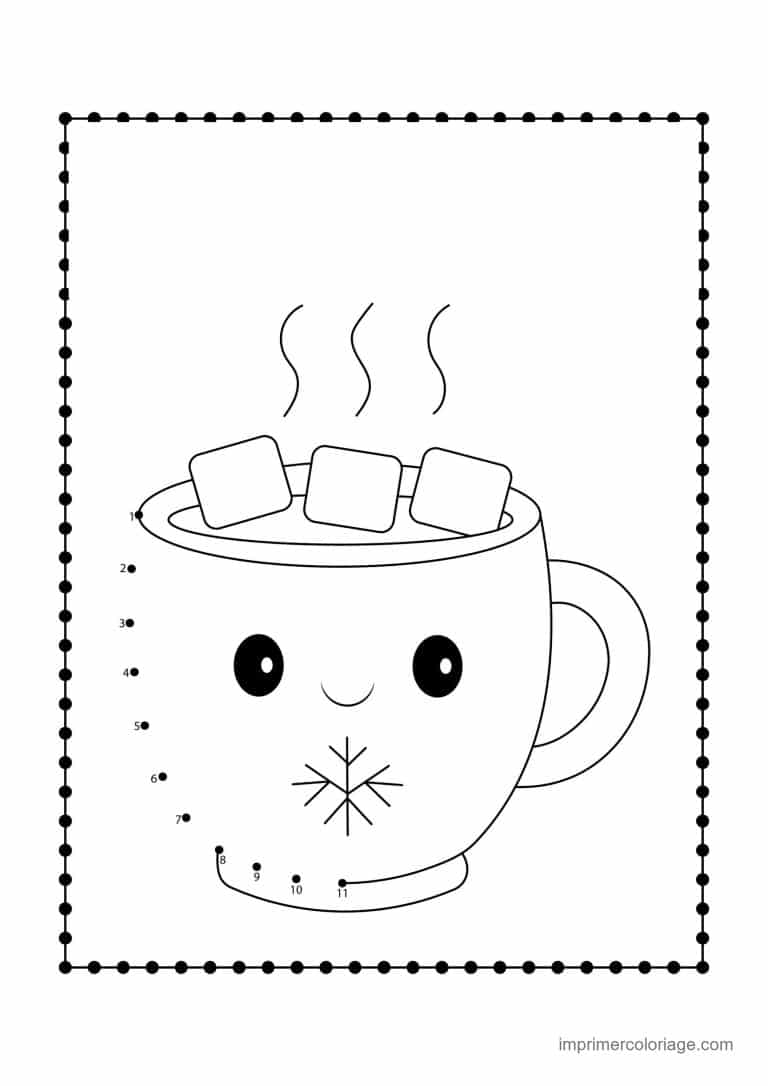 point a relier gourmandise 1 a 37 tasse de chocolat chaud - dessin gratuit &agrave; imprimer