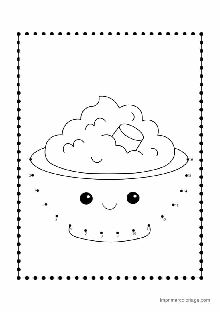 point a relier gourmandise 1 a 44 bol de puree - dessin gratuit &agrave; imprimer
