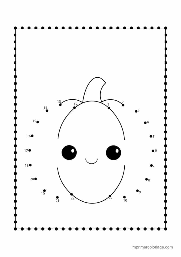 point a relier gourmandise 1 a 52 fruit souriant - dessin gratuit &agrave; imprimer