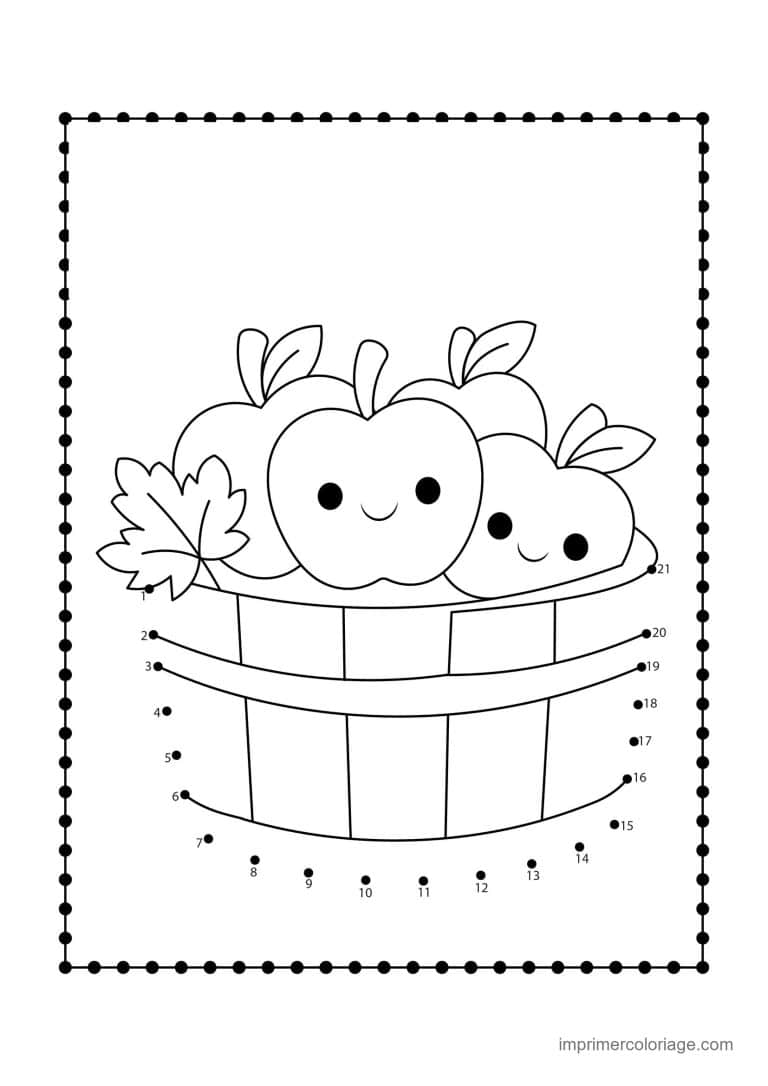 point a relier gourmandise 1 a 53 panier de pommes - dessin gratuit &agrave; imprimer