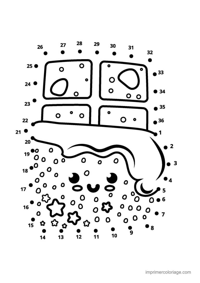 point a relier gourmandise 1 a 65 gateau a etages souriant - dessin gratuit &agrave; imprimer