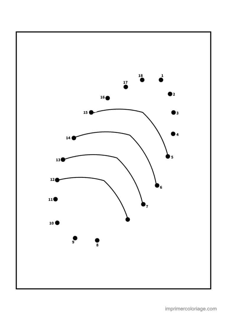 point a relier grande section 1 a 18 arc en ciel - dessin gratuit &agrave; imprimer