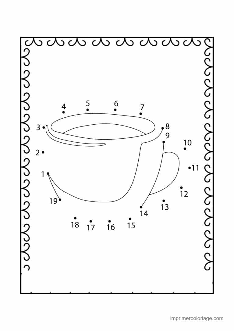 point a relier grande section 1 a 19 tasse a anse - dessin gratuit &agrave; imprimer