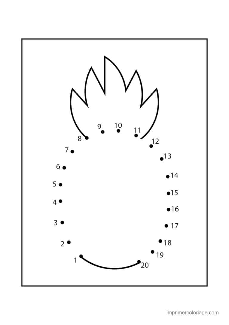 point a relier grande section 1 a 20 ananas - dessin gratuit &agrave; imprimer
